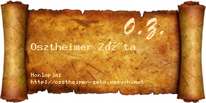 Osztheimer Zéta névjegykártya